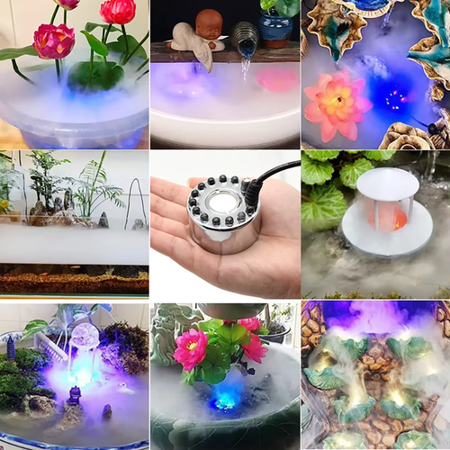 Ultrasonic Atomizer Spray Large Rainforest Greenhouse LED Spray Aquarium Fish Tank Spray Humidifier Atomizer
