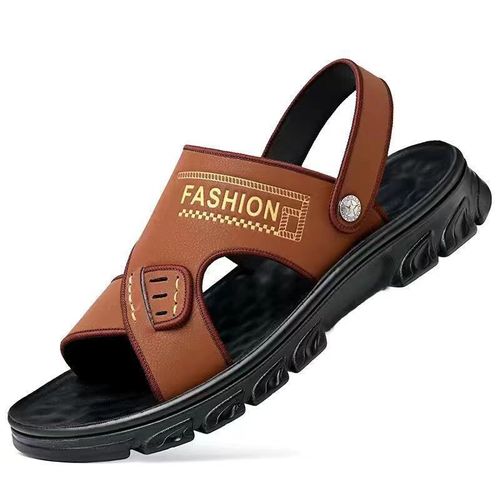 Men's Sandals Summer New Driving Anti-slip Two-use Slippers Outdoor Large Size Beach Shoes Leather Upgraded Version Casual Style