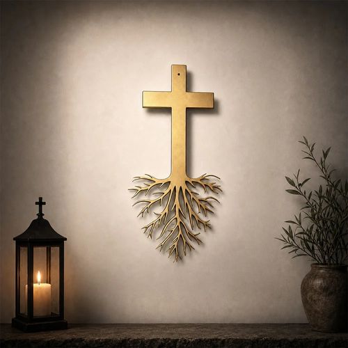 Retro-Wandkreuz mit