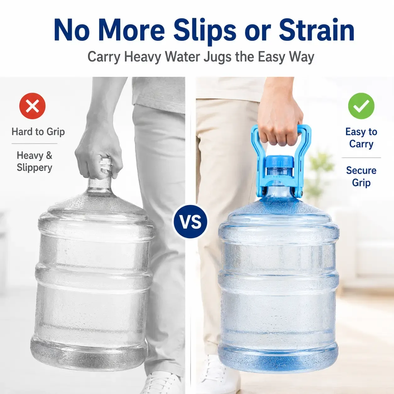 5PCS 5 Gallon Water Jug Lifter Handle, Easy Grip Heavy Water Bottle Carrier for Home Office Camping