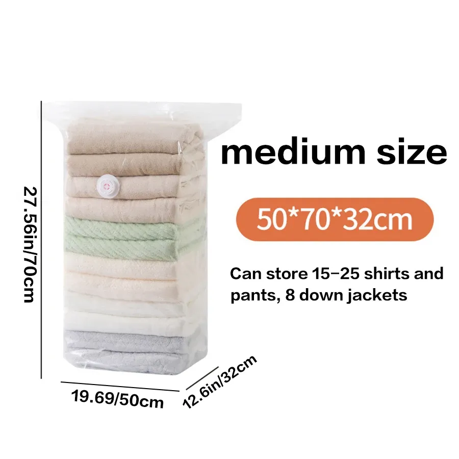 5PCS Vacuum Compression Bag, No Need for Pumping, Clothing Storage Bag, down Jacket and Cotton Quilt Vacuum Storage Bag
