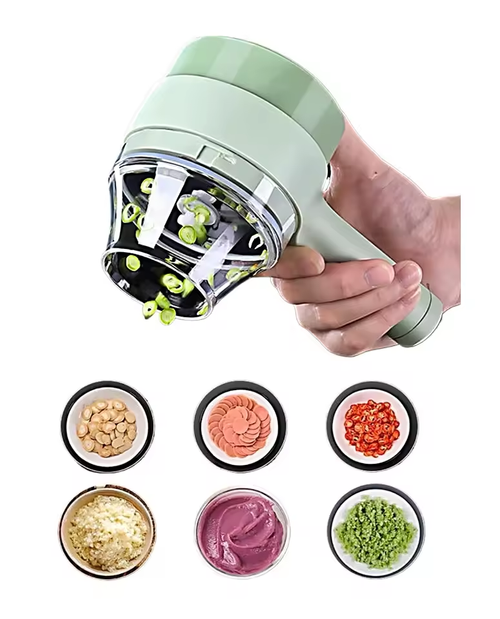 Multi-function Garlic Paste Electric Artifact Gatling Small Vegetable Cutting Wireless Automatic Pressure-pull Food Supplement