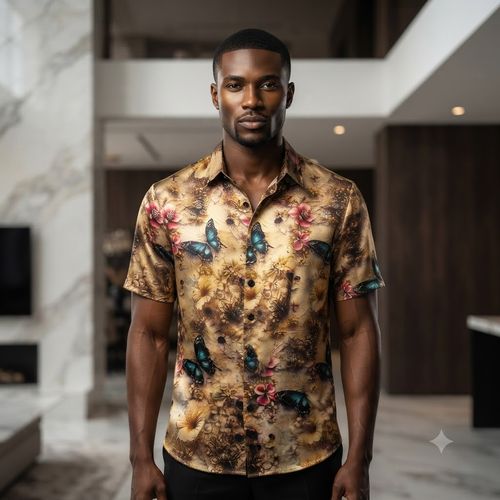 Men's Acetate Shirt with Bow Detail