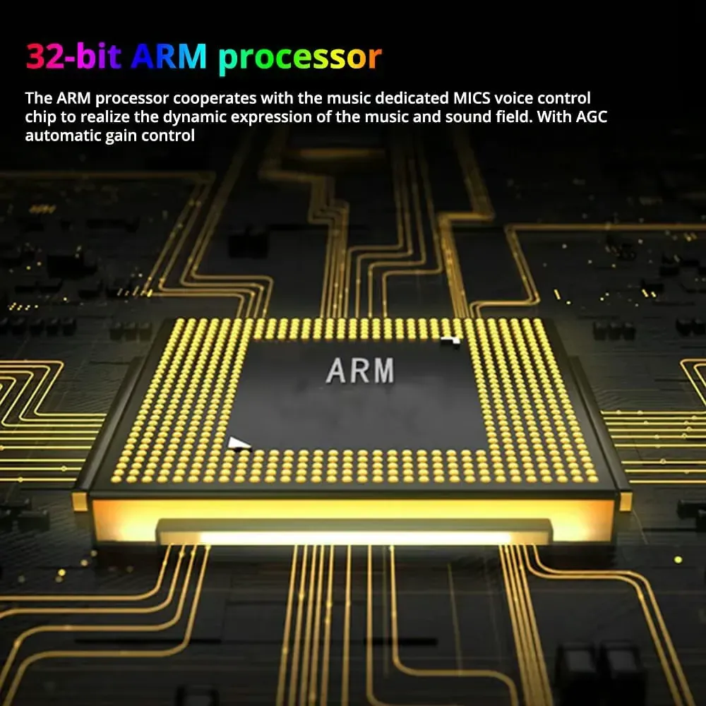 Wireless RGB light strip activated by sound.