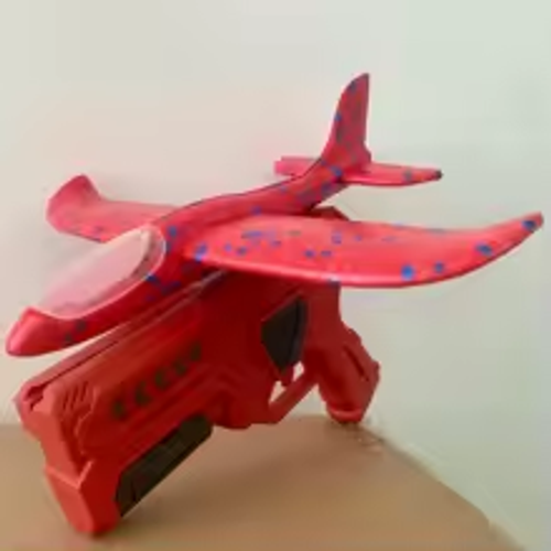Glowing Foam Aircraft 10M Launcher Catapult Glider Aircraft Gun Toy Children's Outdoor Game Bubble Model Shooting Flying Roundab
