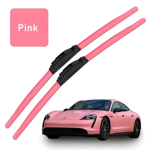 A Pair of Colourful Silent Windshield Wipers - Easy to install quick-release clip, Durable and Wear-resistant Stylish Design for Clear, Quiet Drives!