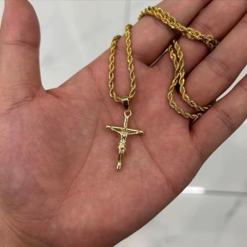 New Copper Christian INRI Jesus Cross Pendant Necklace For Women Religious Jewelry Accessories