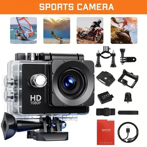 1080P🏍️💦 Waterproof Action Camera: Capture All Your Outdoor Thrills📸