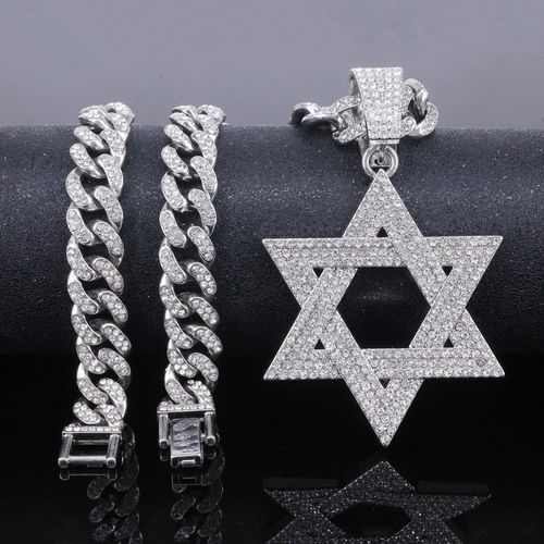 Hexagram Pendant Necklace - Silver