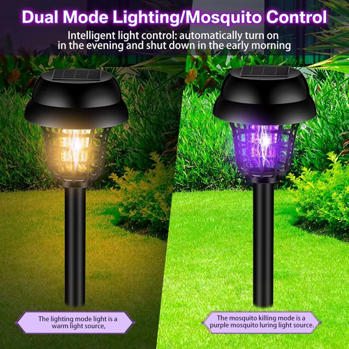 4-Piece Set of Waterproof Solar Outdoor Mosquito-Killing Lights — Mosquito and Pest Repellent Lights for Gardens and Courtyards