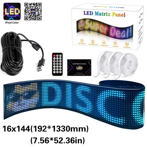 LED DIY Programmable Bluetooth App Control Flexible Scrolling Display Light