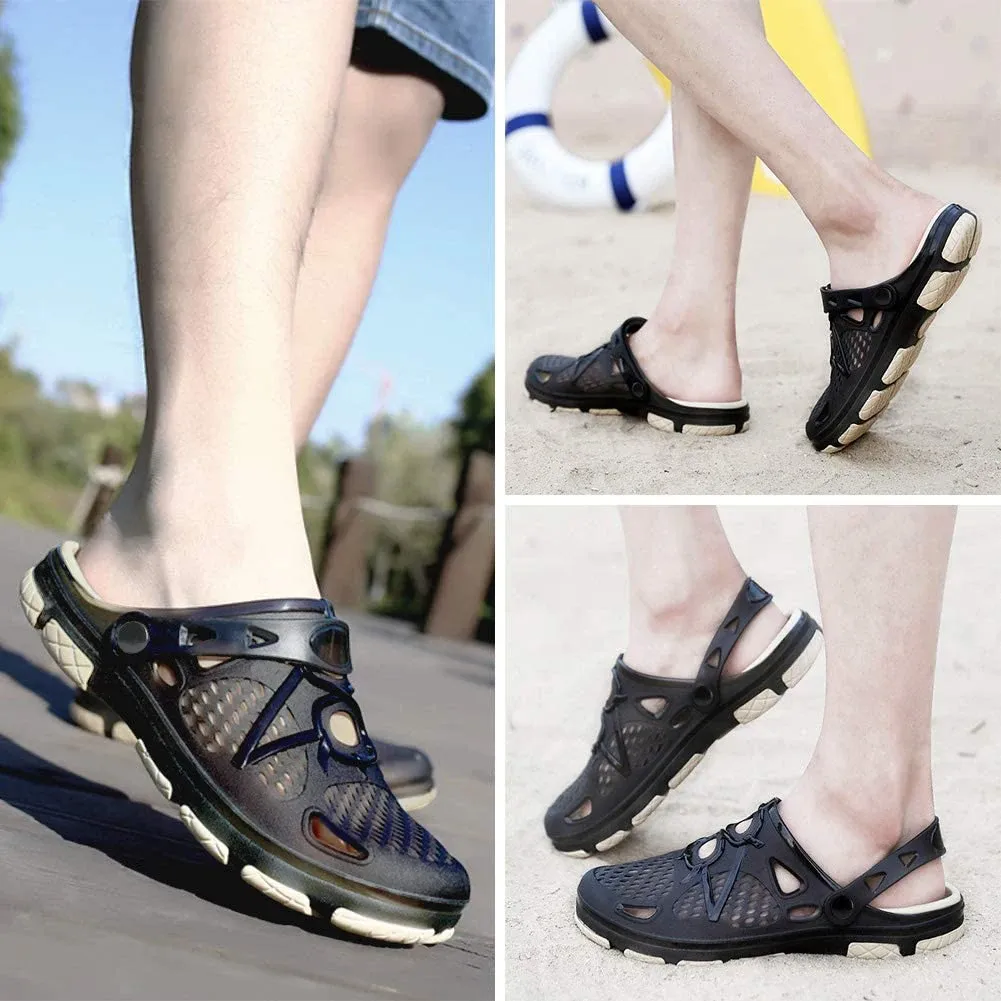 Men's lightweight slip-on sandals, indoor non-slip, outdoor beach casual, daily wear, comfortable slip-on shoes, fashionable