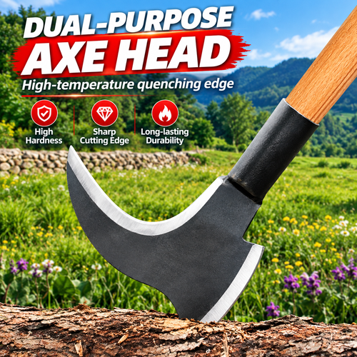 2pcs Multifunctional gardening tool-made of manganese steel with a solid wood handle Suitable for weeding, pruning, and cutting branches in the yard or outdoors