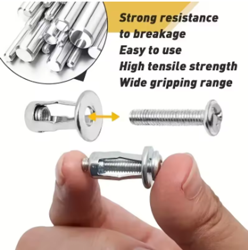 60pcs Galvanized Carbon Steel Expansion Nuts, Petal Lock Nuts, Cross Rivet Type