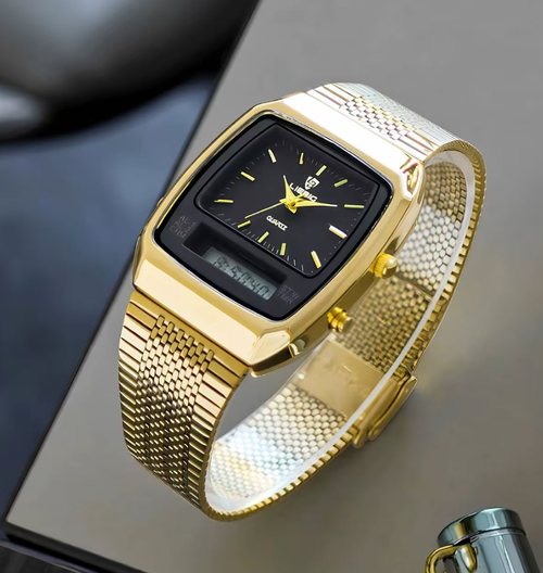 Unisex Luxury Dual-Display Quartz Waterproof Watch