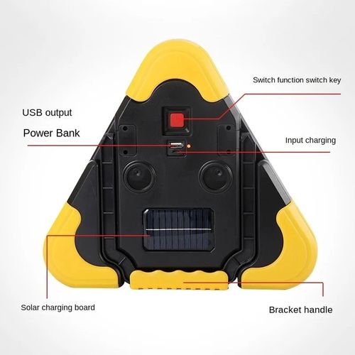 3-IN-1 SOLAR EMERGENCY TRIANGLE ROADSIDE WARNING LIGHT