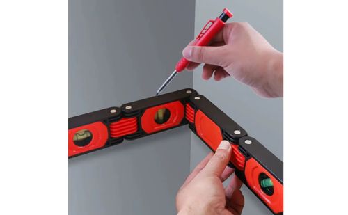 Folding Bubble Level Ruler Hinged Folding Level Ruler Measuring Tool Portable Accurate Measurement for Construction, Woodworking