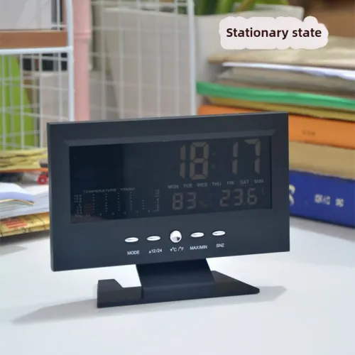 Electronic Alarm Clock Digital Alarm Clock Weather Station Time Temperature Humidity Display Clock with USB Cable
