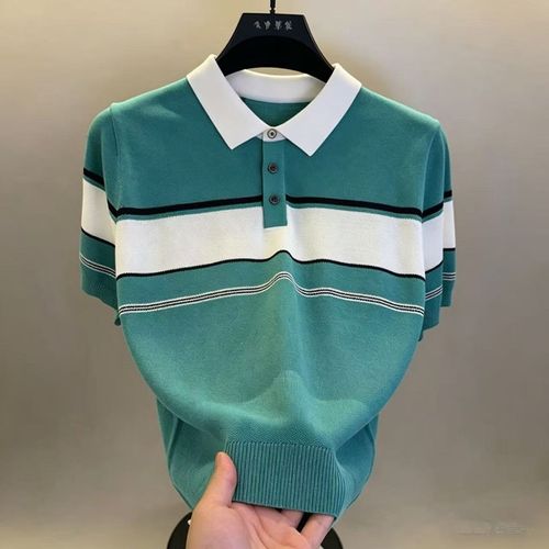 Men's Business-Casual Polo Shirt – Forest-Inspired Style