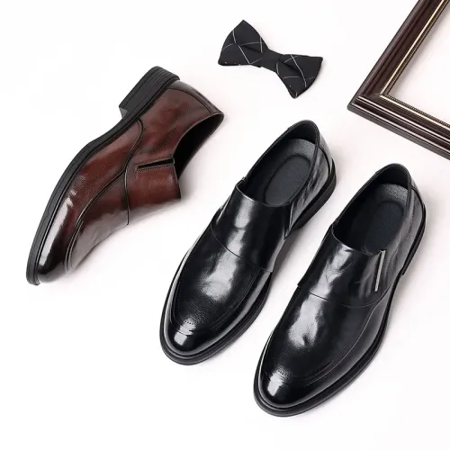 Men's Leather Shoes Business Casual Shoes 2026 New Men Formal Shoes Round Toe Fashion Non-slip Dress Loafers Zapatos Hombres
