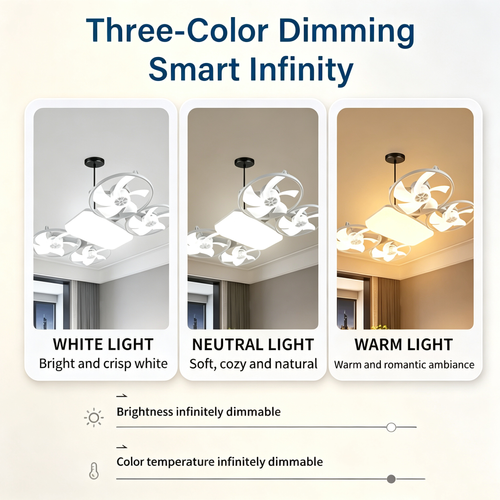 3-Speed E27 Drone Model Fan Light with Remote
