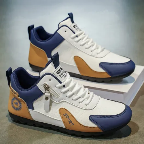 Casual Running Shoes Leather Upper Flat Sole Waterproof Soft Bottom Versatile Leisure Sport Youth Spring Autumn