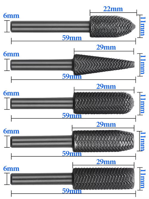 5pcs Rotary Steel Files