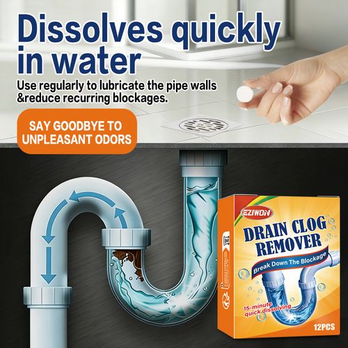 12 pcs Dissolve oil stains with pipeline dredging agent and use effervescent tablets to prevent blockage