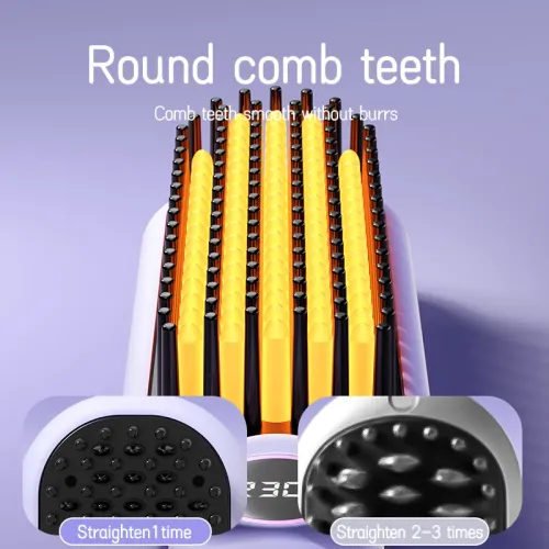 Electric Hot Air Comb Home Straightener Hair Brush mini Temperature controlled ceramic heating straight hair comb curling iron