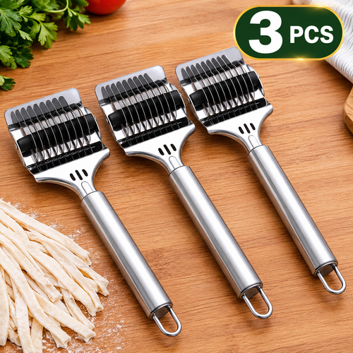 3PCS High Grade Stainless Steel Noodle Lattice Roller Docker Dough Cutter Pasta Spaghetti Maker for Kitchen Cooking Tools