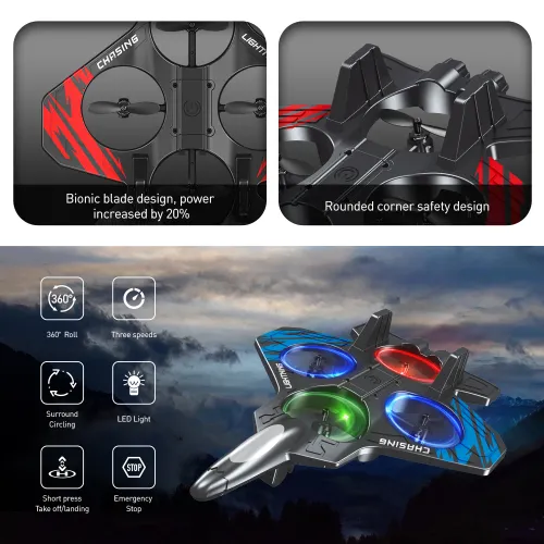 Complete Flying Kit: Professional RC Fighter Jet Drone - USB Type-C Fast Charging Included