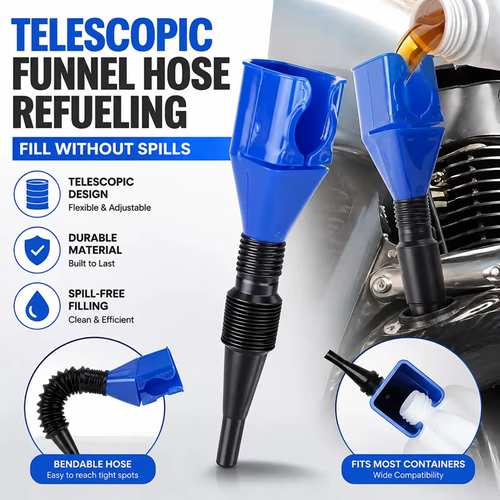 15 Pcs Telescopic Plastic Refueling Funnel With Filter Car Motorbike Oil Change Gasoline Tank Filling Liquid Conveying Funnel Tool
