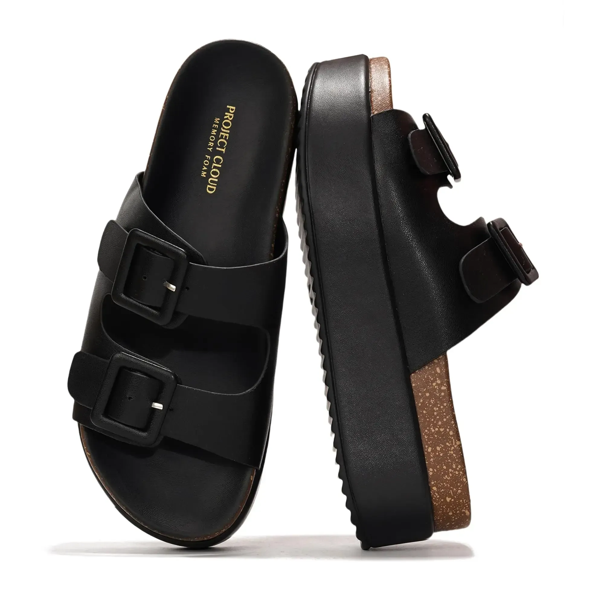 Women's Wedge Platform Sandals | Eco-friendly Leather Casual Summer Walking Shoes | Memory Foam Insole | Non-slip Design – Soft and Comfortable