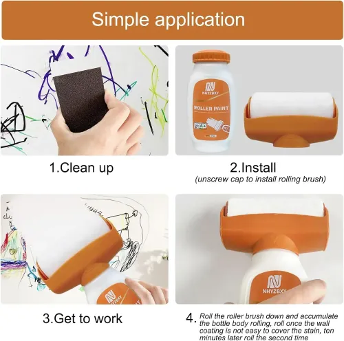 Antibacterial Wall Paint Roller Waterbased Repair Brush Painting For House Interior Wall Portable White Latex Paint Small Roller