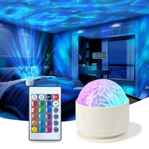 16-Color LED Projection Night Light (with Remote Control) – Decorative Ambient Projection Light for Parties suitable for Bar Parties, Bathrooms, and Bedrooms