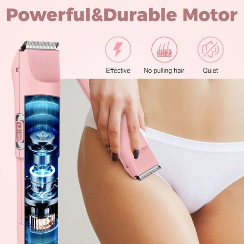 Women's Electric Bikini Trimmer & Body Shaver Dual Head Ceramic Blades Painless Wet Dry Use for Face Body Quick Smooth Cordless USB Fast Charge Gift