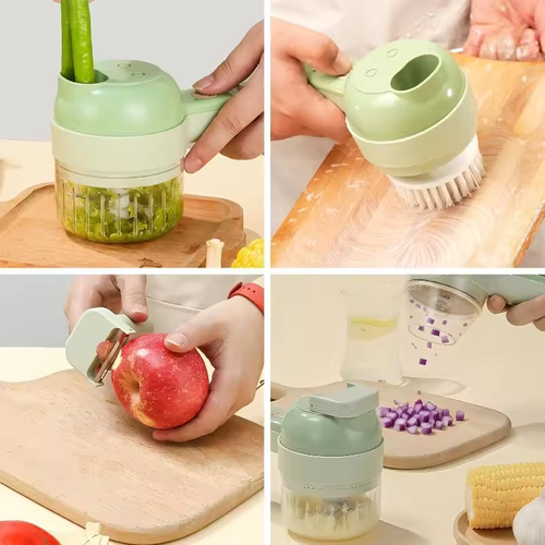 Multi-function Garlic Paste Electric Artifact Gatling Small Vegetable Cutting Wireless Automatic Pressure-pull Food Supplement