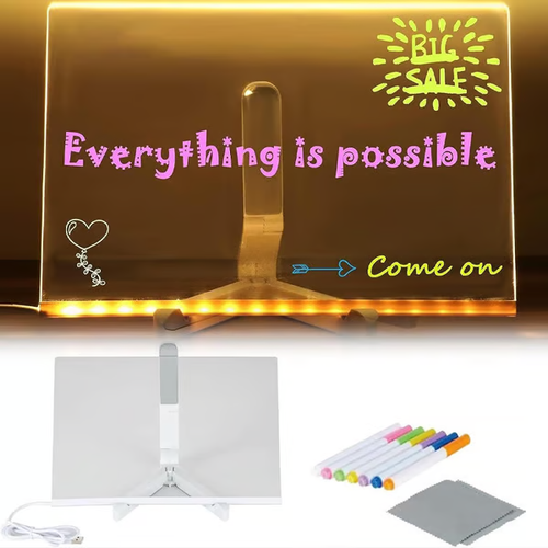 Gifts  - LED Note Board with Colored Pens