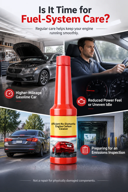 Non-disassembly engine carbon deposit cleaner—removes carbon deposits, restores power, and saves fuel.