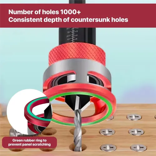 Countersink Drill Bit Set 4-Piece Countersink Wood Drill Bit with Depth Stop, Drilling for Woodworking