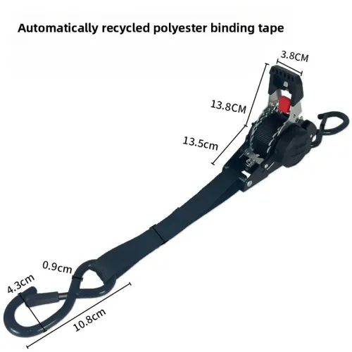 Auto Straps For Cargo Tape Retractable Belts For Motorcycles Ratchet Strap For Load Luggage Strap Ratchet Tensioner Belt For Car