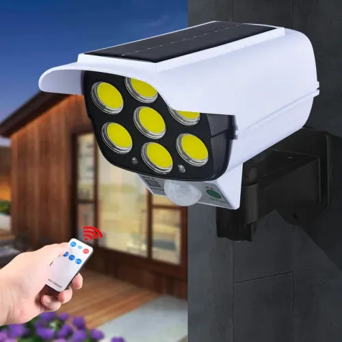 Dummy camera (not a surveillance camera) 3Modes Multi-angle Lighting Remote Control Solar Powered