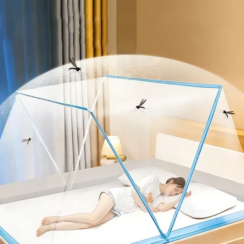 Foldable Mosquito Net Good Ventilation 1-3 People Prevent Children From Falling Off The Bed