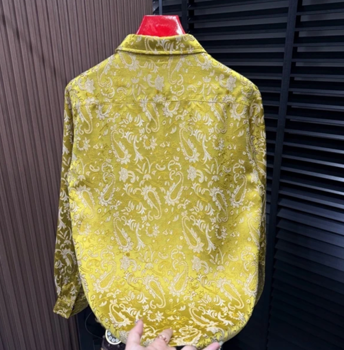 Golden Satin Long Sleeve Shirt