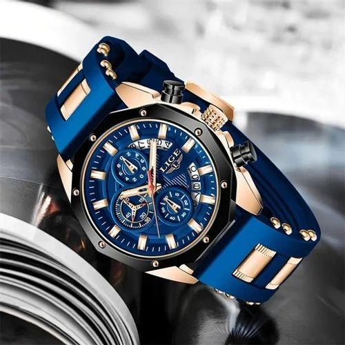 Men's Waterproof Outdoor Sports Quartz Watch — Features chronograph functionality, rugged durability, and water resistance — Suitable for sports, travel, and daily wear.