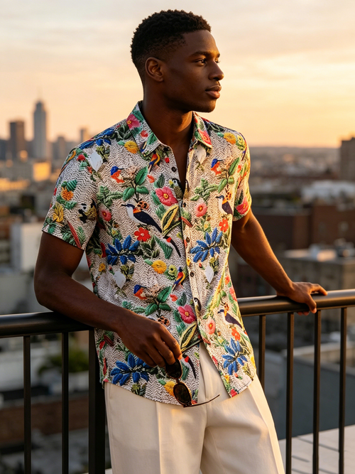 Advanced men's short sleeved shirt