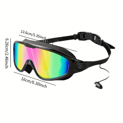 2 Pairs of Waterproof, UV-Resistant, High-Definition Swimming Goggles(Includes Earplugs)