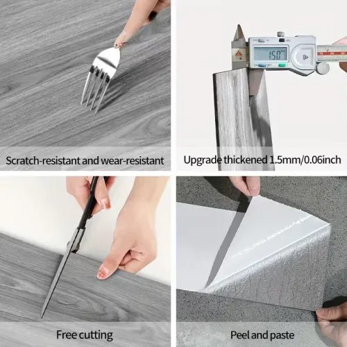 10pcs 40x15cm PVC floor stickers, textured PVC floor stickers, detachable and easy to install floor stickers
