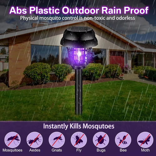 4-Piece Set of Waterproof Solar Outdoor Mosquito-Killing Lights — Mosquito and Pest Repellent Lights for Gardens and Courtyards