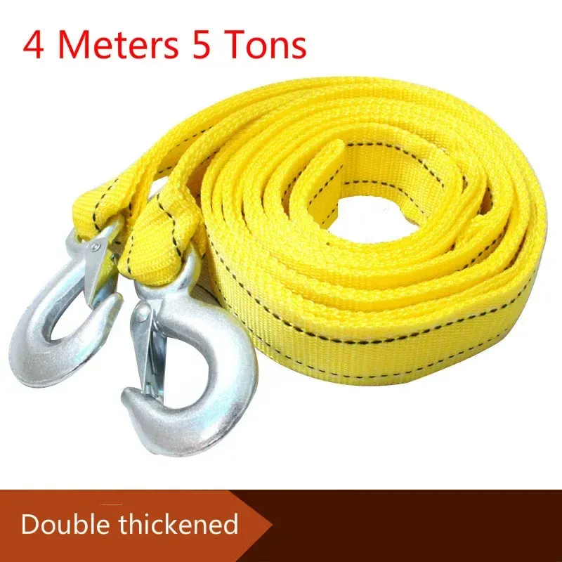 4M Heavy Duty 5Ton Car Tow Cable Towing Pull Rope Strap Hooks Van Road Recovery Car Rescue Tool Accessories for Audi Ford BMW